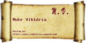 Mohr Viktória névjegykártya
